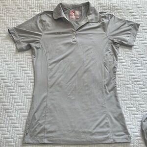 SOLD- Women's Chick-fil-A Gray Polo Shirt